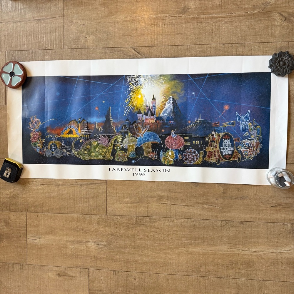 Rare 90s Disney MSEP Farewell Season 1996 Bundle | White Tee & Panoramic Poster - Picture 2 of 13